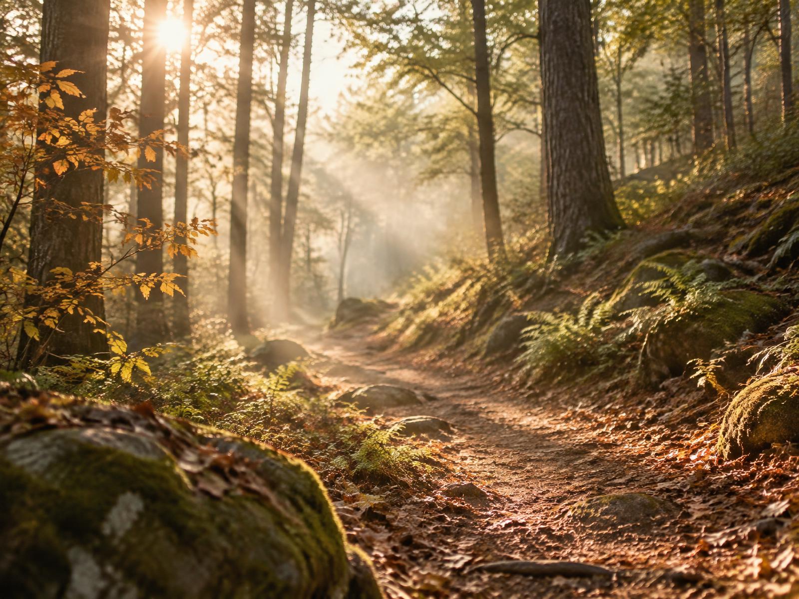 Sonniger Waldweg